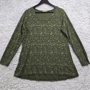 Cut Loose Womens‎ Green Floral Long Sleeve Top Size Large Goblincore Forest